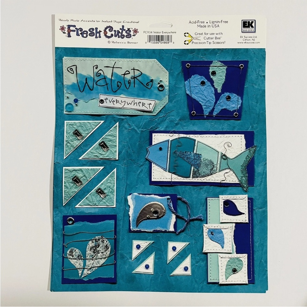 Lot Of 2-Fresh Cuts Accents Water Everywhere Flowers Rebecca Sower Scrapbooking